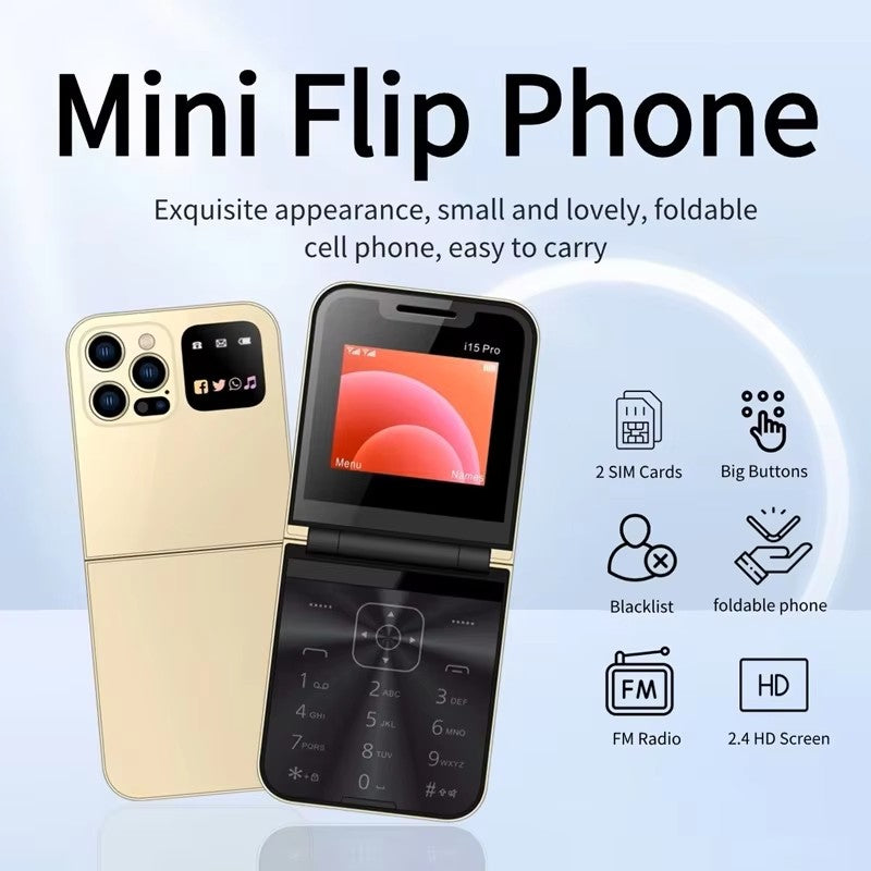 Mini téléphone i15 , type-C, double Sim