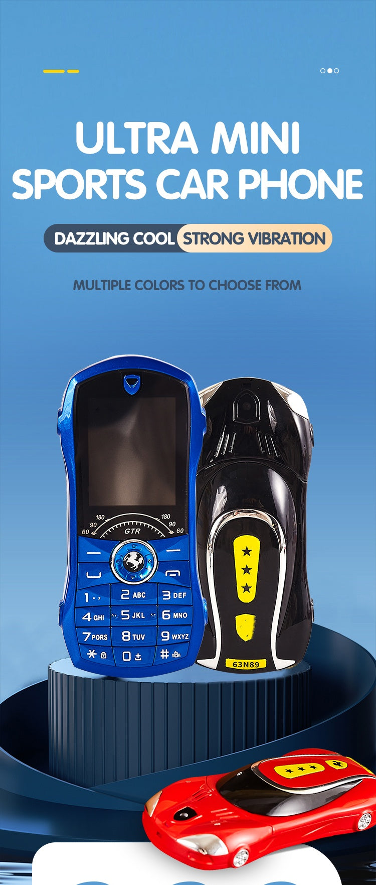 Mini téléphone F1 style GTR Double Sim