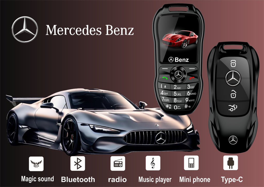 Mini téléphone Mercedes Benz clef de voiture style Double Sim