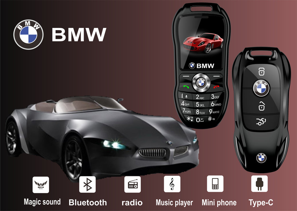 Mini téléphone portable BMW style clef de voiture Double sim