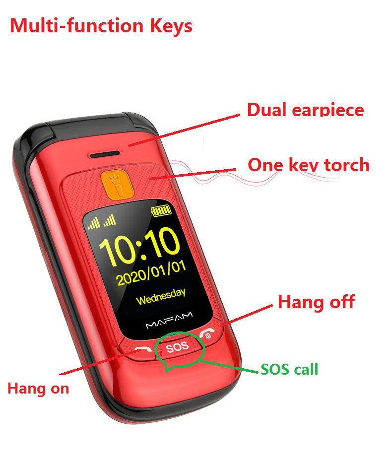 Téléphone à double écran fonction bouton SOS idéal sport double sim