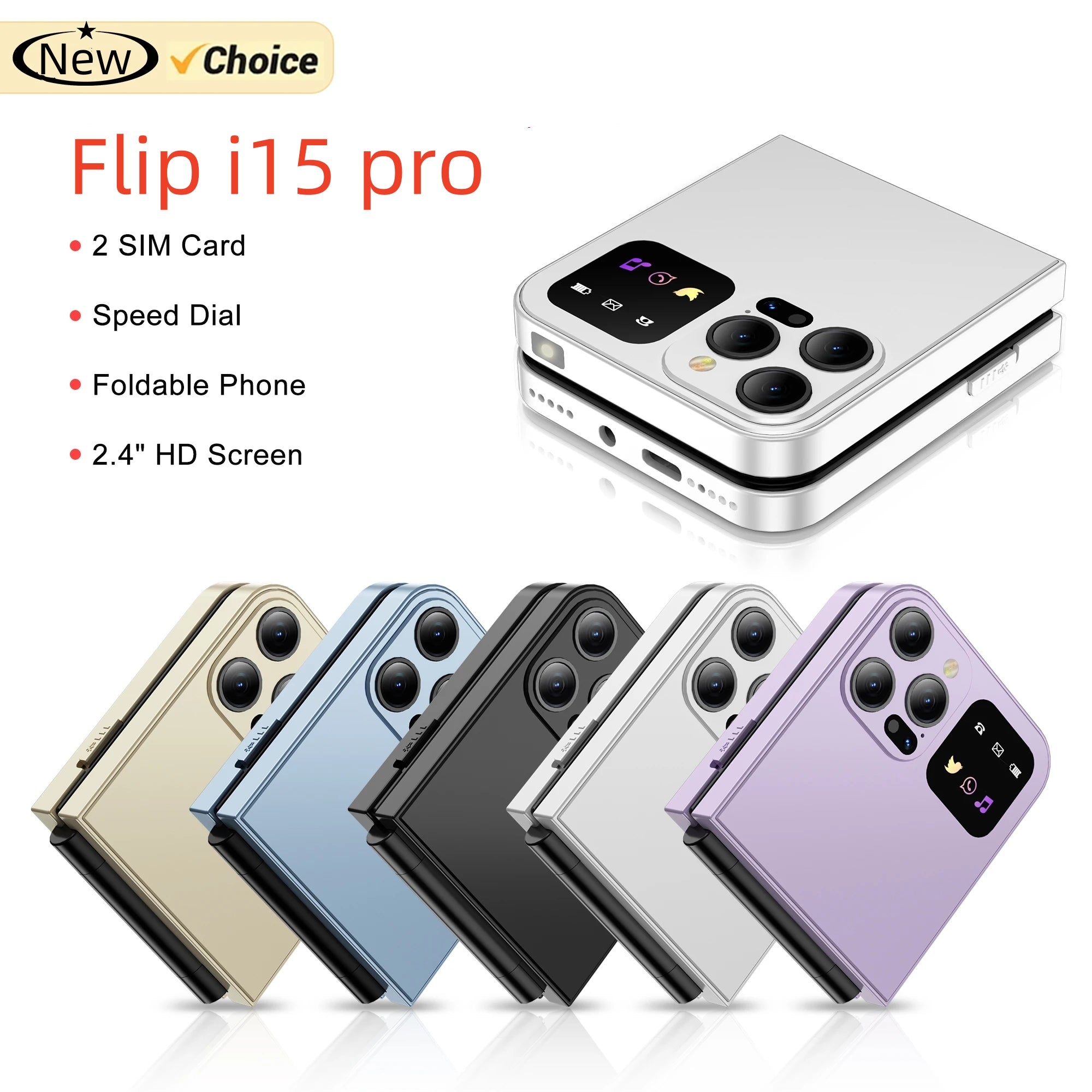 Mini téléphone i15 , type-C, double Sim