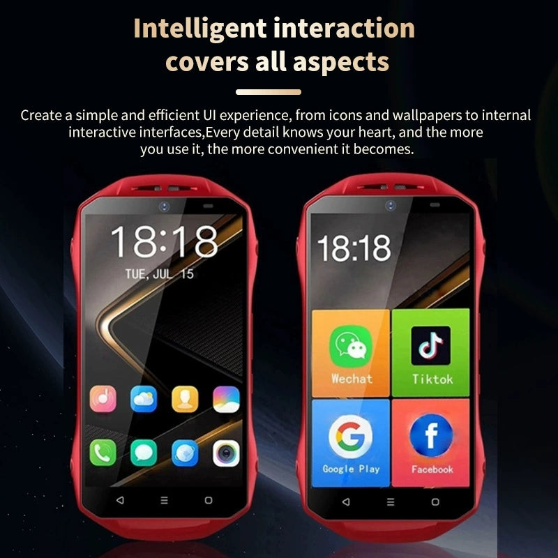 Mini Smartphone voiture de luxe, face id, Double Sim Google Play Store Android 4G