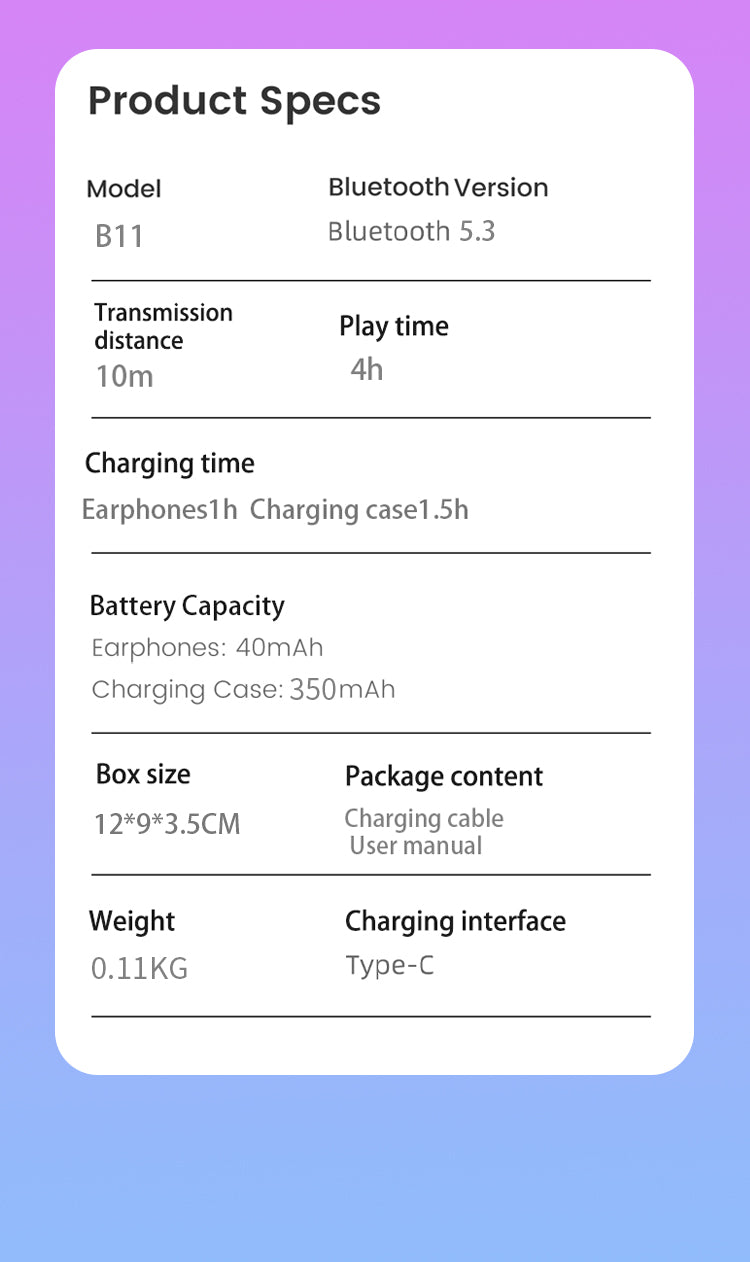 Oreillette Traducteur de langue Bluetooth compatible Ios & Android , 144 Langues B11