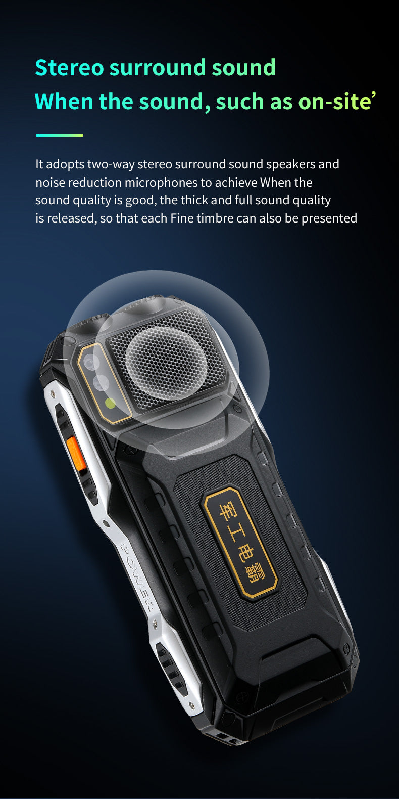 Téléphone randonnée sport Q8 Double Sim, Lampe torche, écran HD Q8