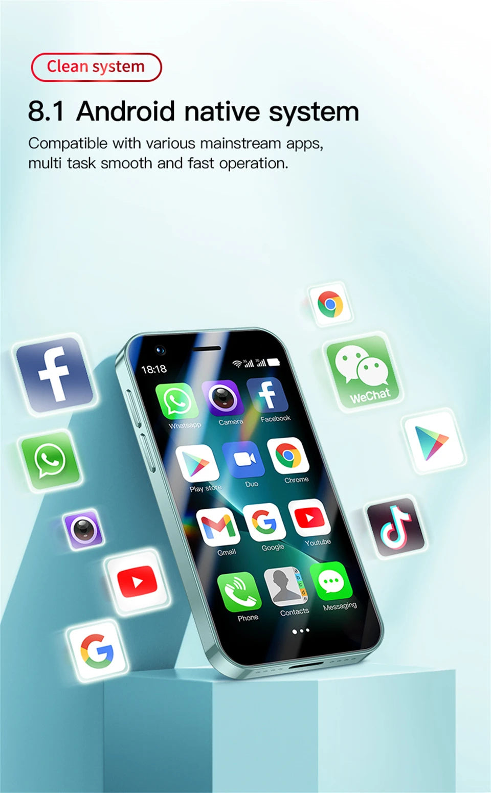 Mini Smartphone Soyes f8 Pro Max face ID 3G Google Play Store Double Sim