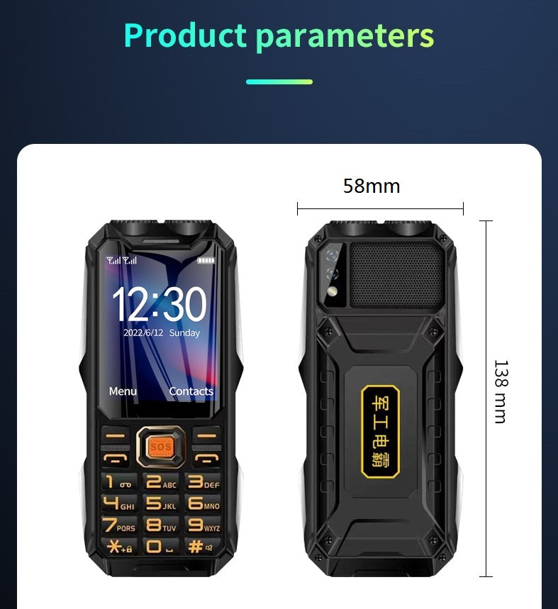 Téléphone randonnée sport Q8 Double Sim, Lampe torche, écran HD Q8