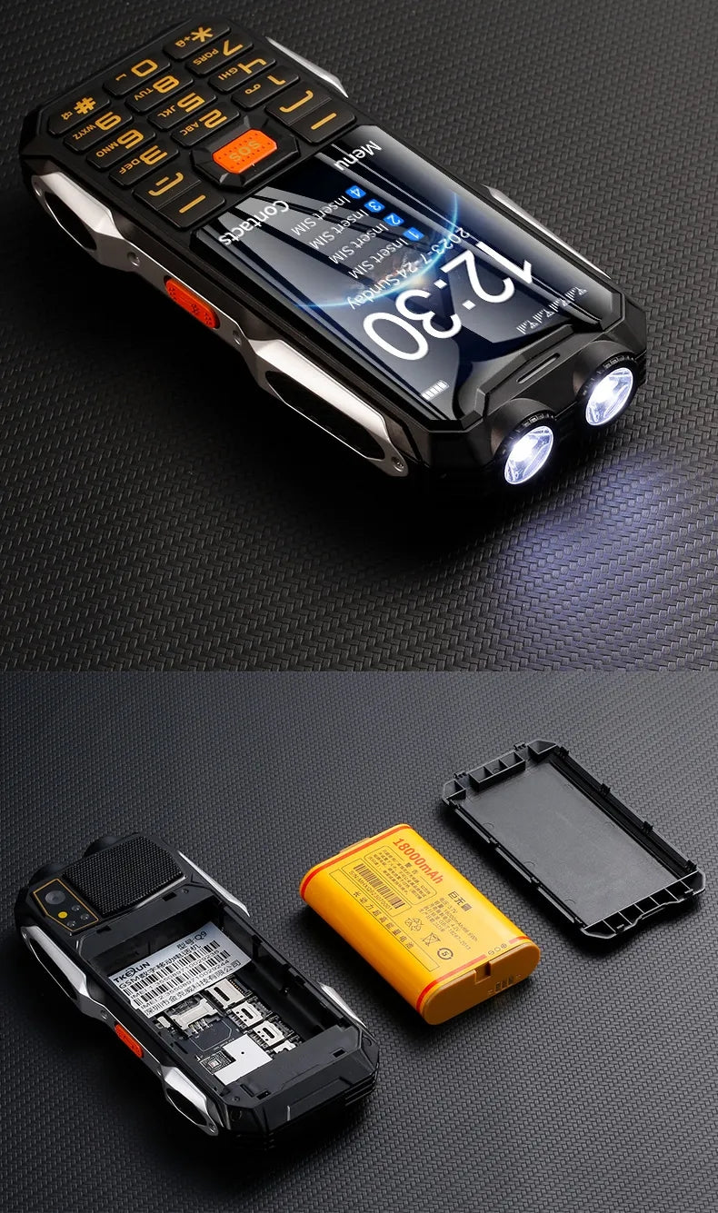 Téléphone anti chute Q9 2G 4 SIM , téléphone randonnée, chantier