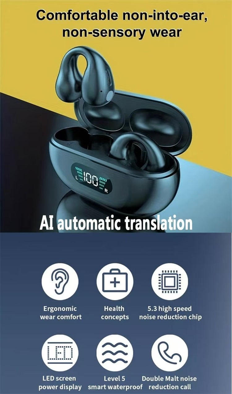 Oreillette IA traducteur de langue Bluetooth sans fil 144 langue Q7