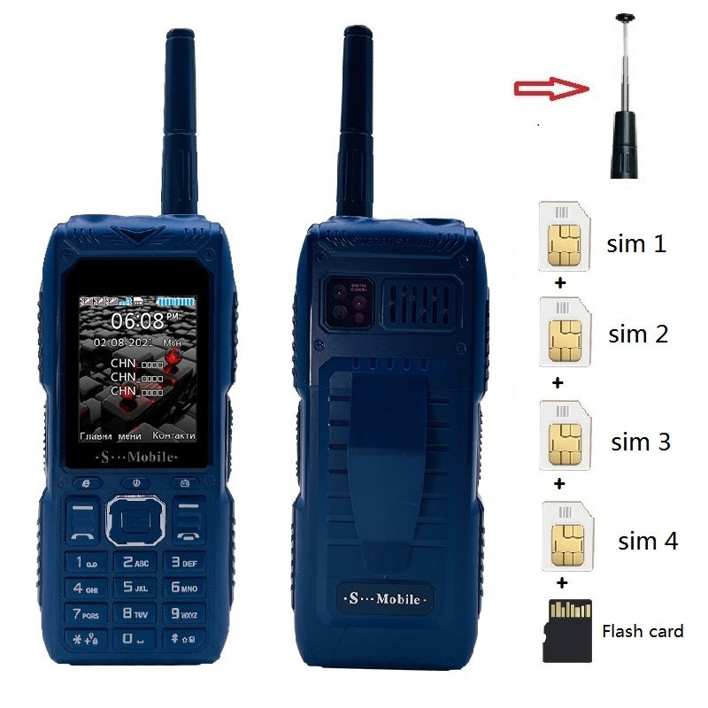 Téléphone Robuste extérieure randonnée 4 sim supporté avec lampes torches