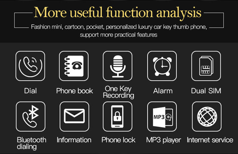 Mini téléphone voiture style Bentley Double Sim