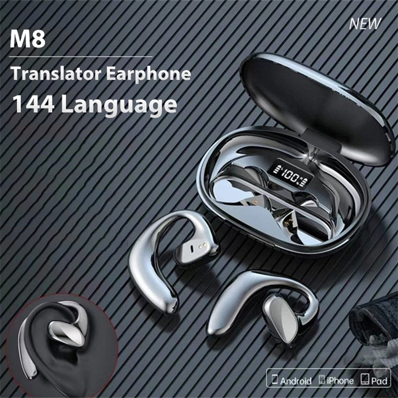 Oreillette Bluetooth traducteur, 144 langue appareil intelligent de traduction M8