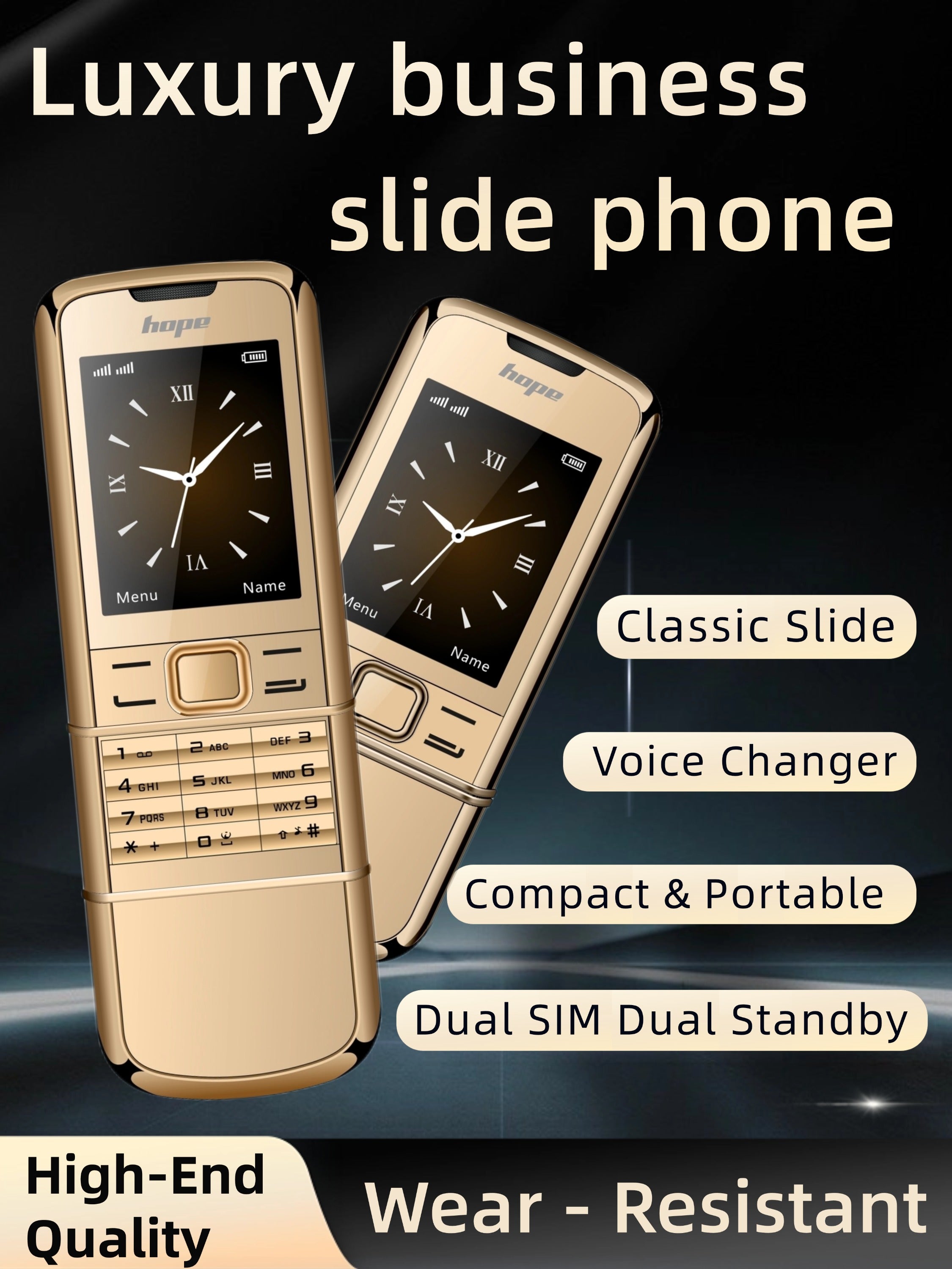 Mini téléphone de Luxe en métal Double Sim