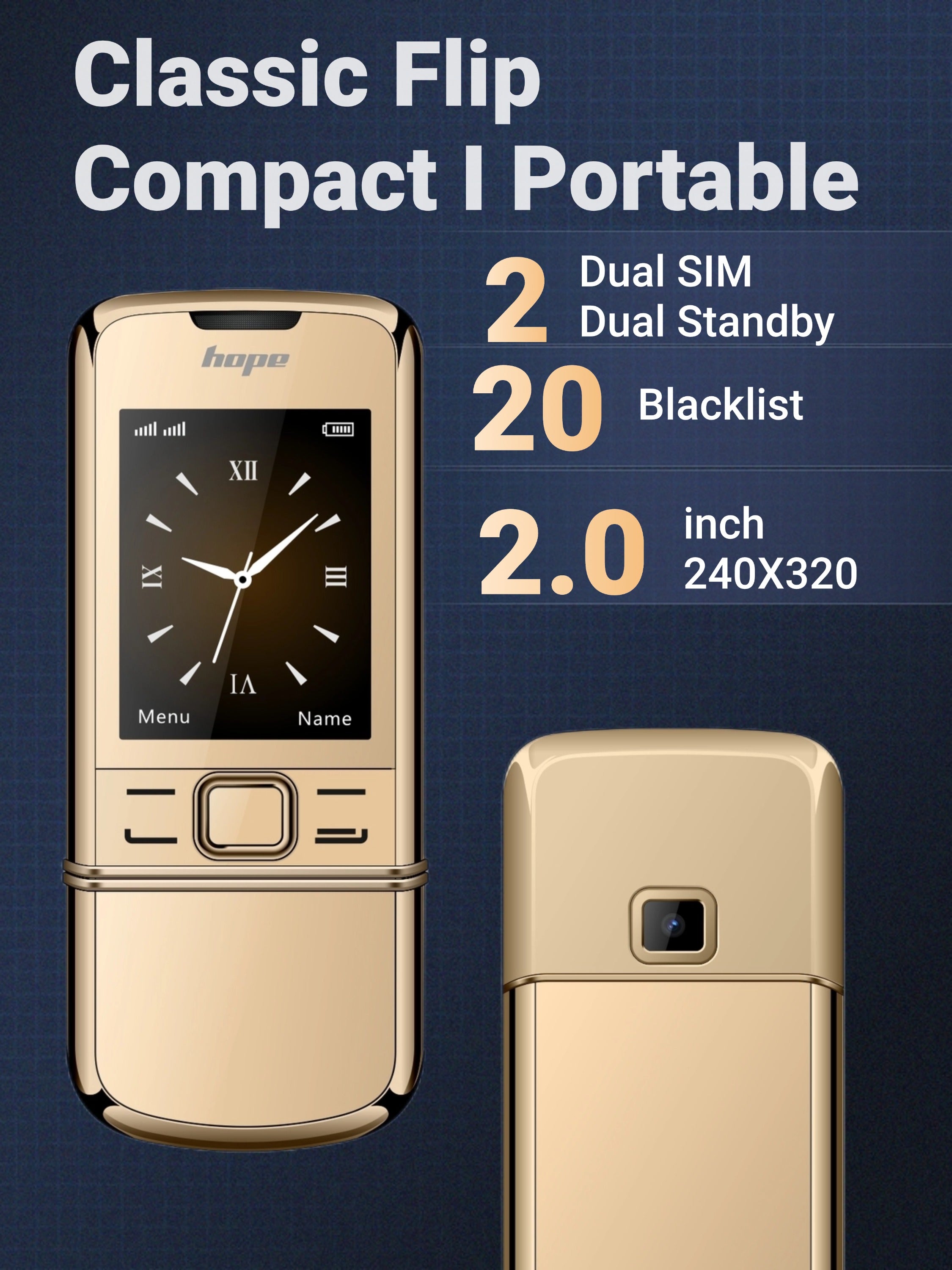 Mini téléphone de Luxe en métal Double Sim