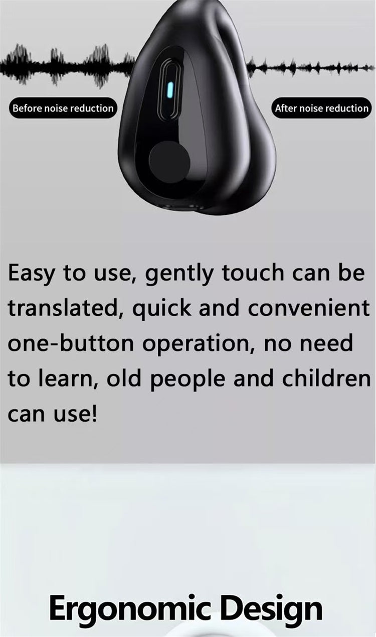 Oreillette IA traducteur de langue Bluetooth sans fil 144 langue Q7