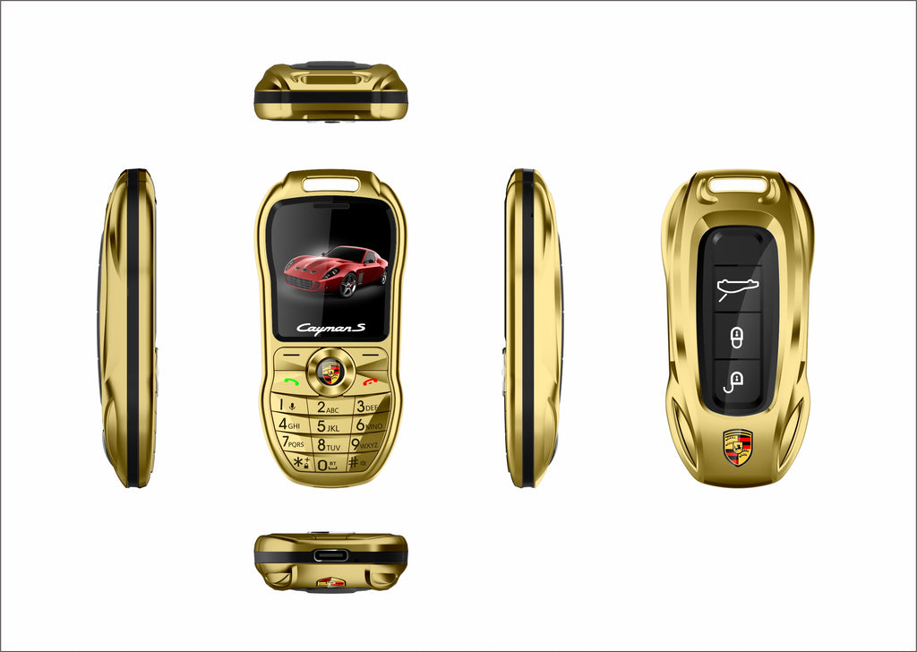 Mini téléphone Porsche Double Sim inspiré clef de voiture