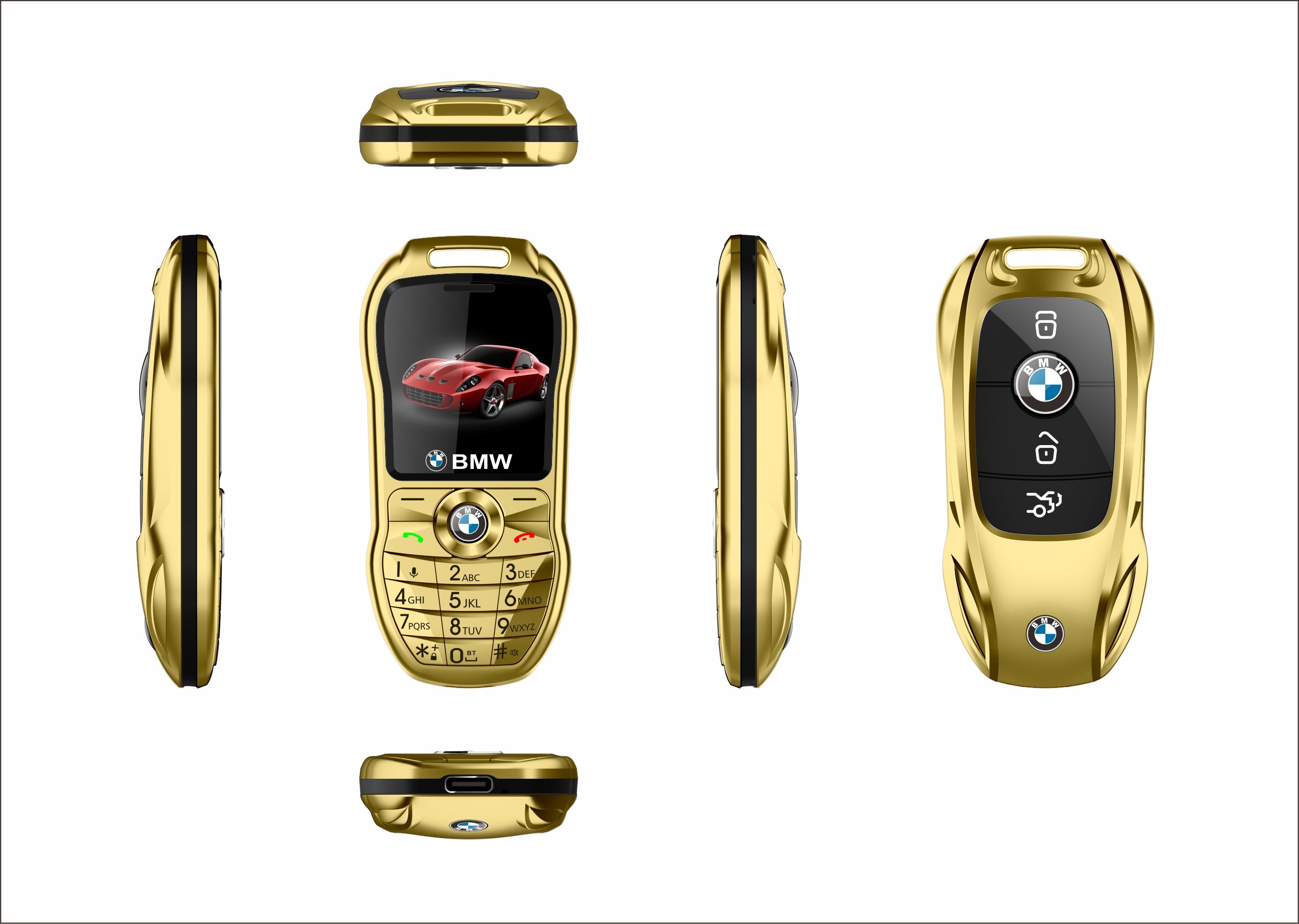 Mini téléphone portable BMW style clef de voiture Double sim