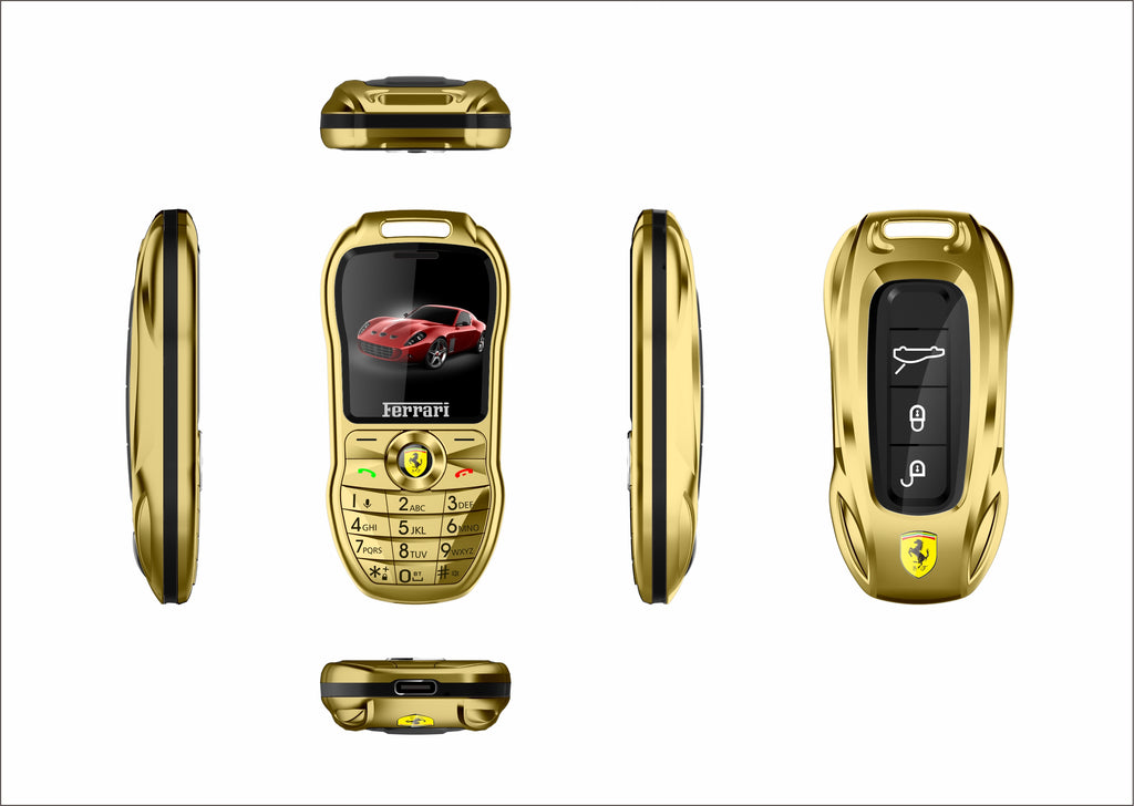 Mini téléphone portable Ferrari style clef de voiture de luxe Double Sim