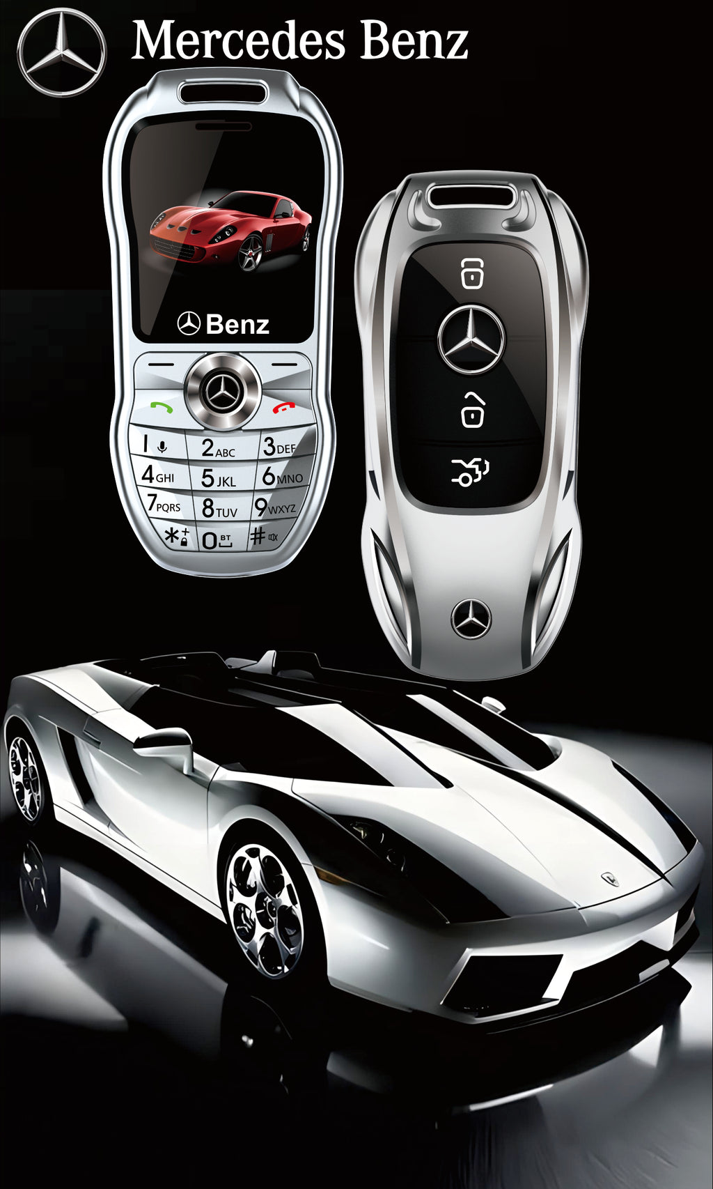Mini téléphone portable BMW style clef de voiture Double sim