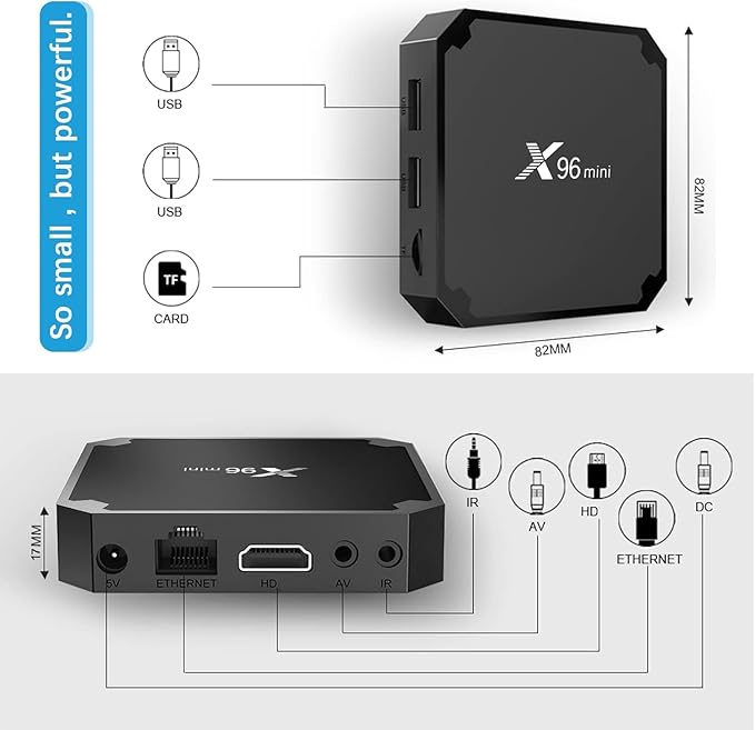 BOX X96 mini Android TV Smart 2G + 16G , abonnement en option