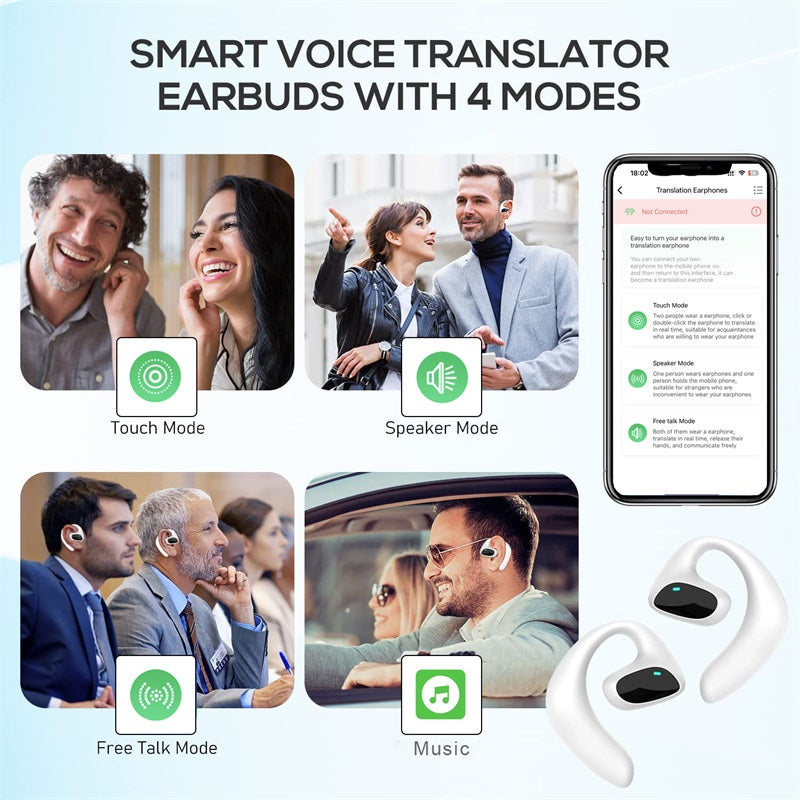 Oreillette Bluetooth traducteur, 144 langue appareil intelligent de traduction M8