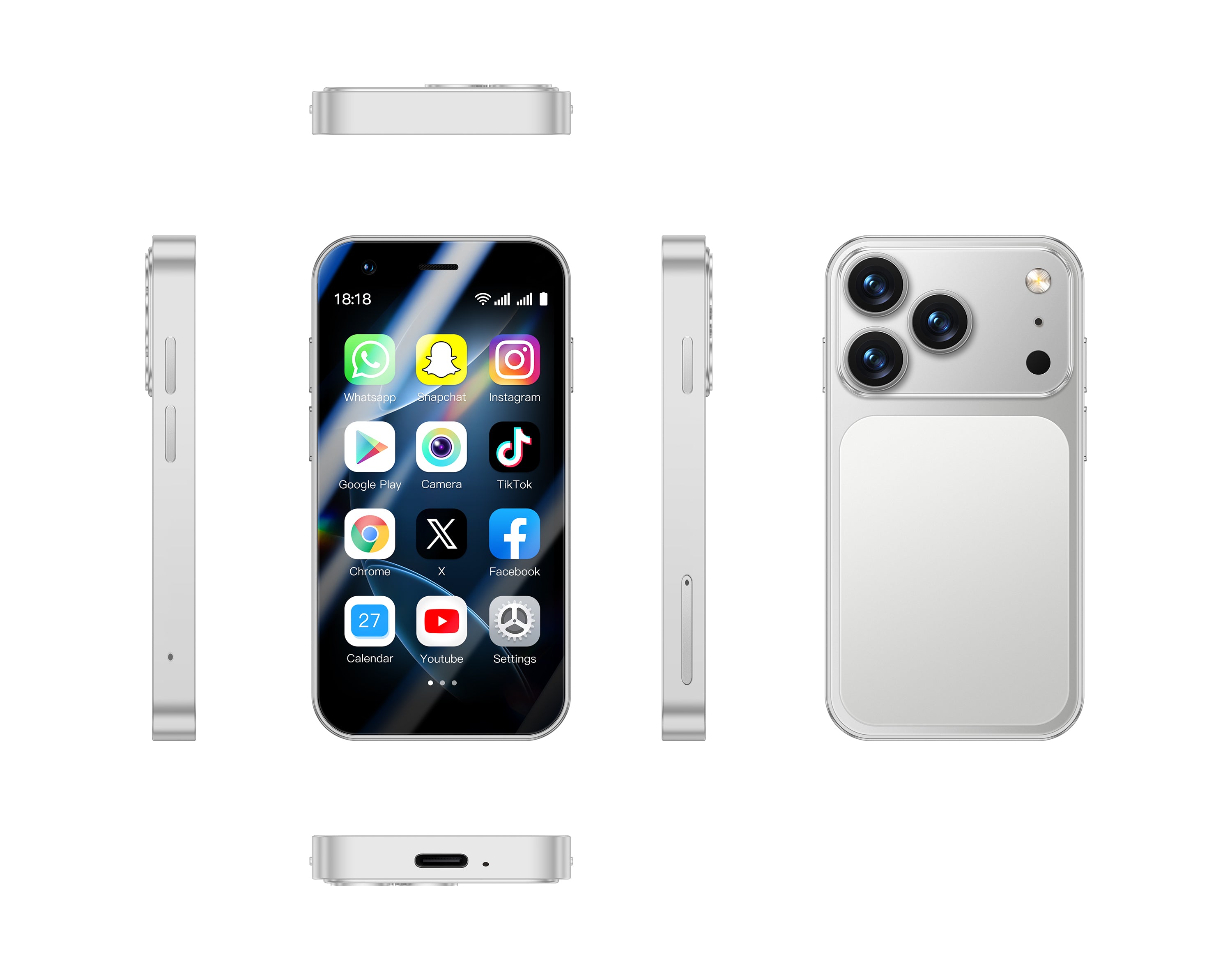 Mini Smartphone 4G Super Mini 17 Pro – Ultra Compact, Puissant et Pratique Style IPhone 17 Pro Max