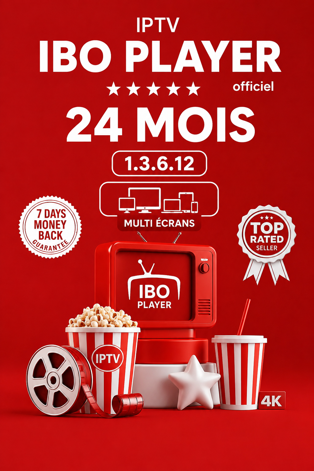 Code IBO PLAYER MegaOtt 1,3,6,12,24 mois multi-écrans