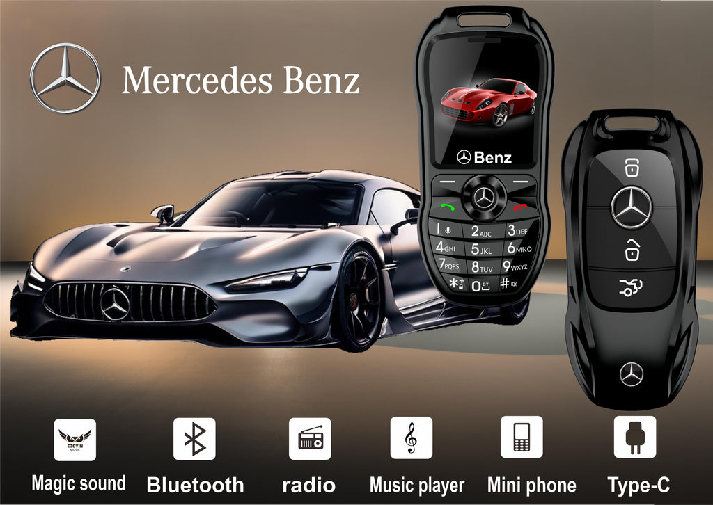 Mini téléphone Mercedes Benz clef de voiture style Double Sim