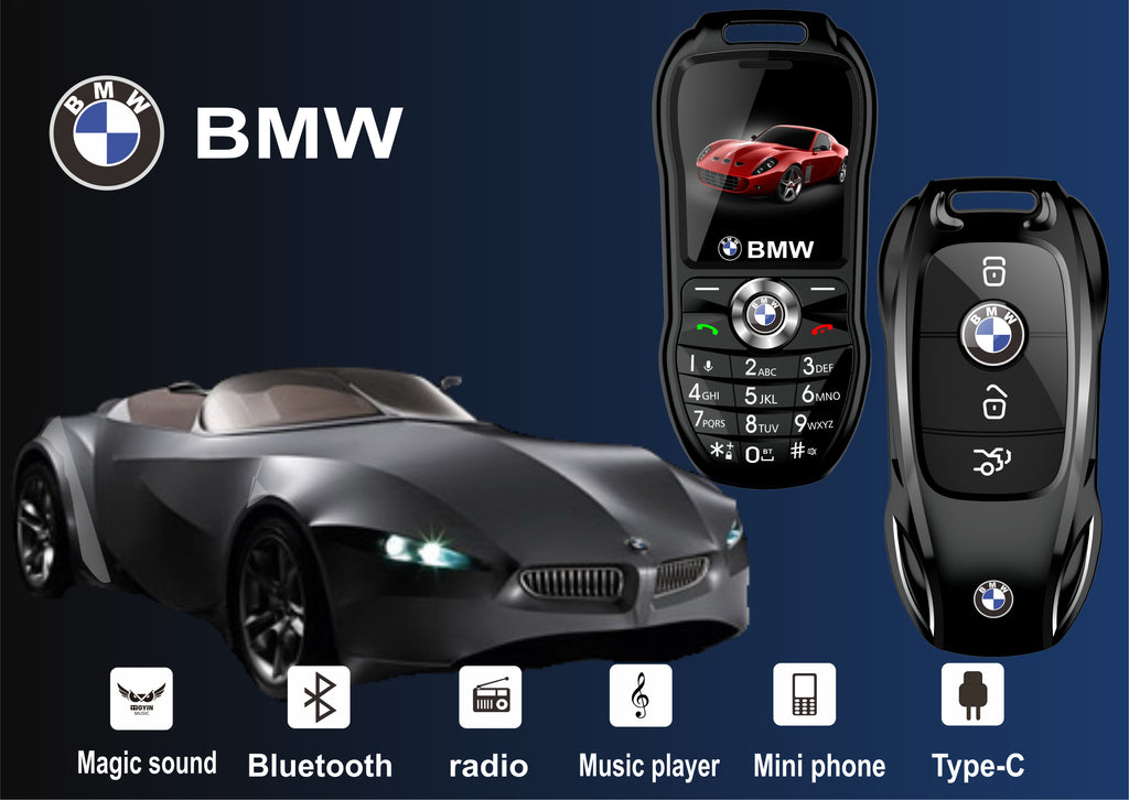 Mini téléphone portable BMW style clef de voiture Double sim