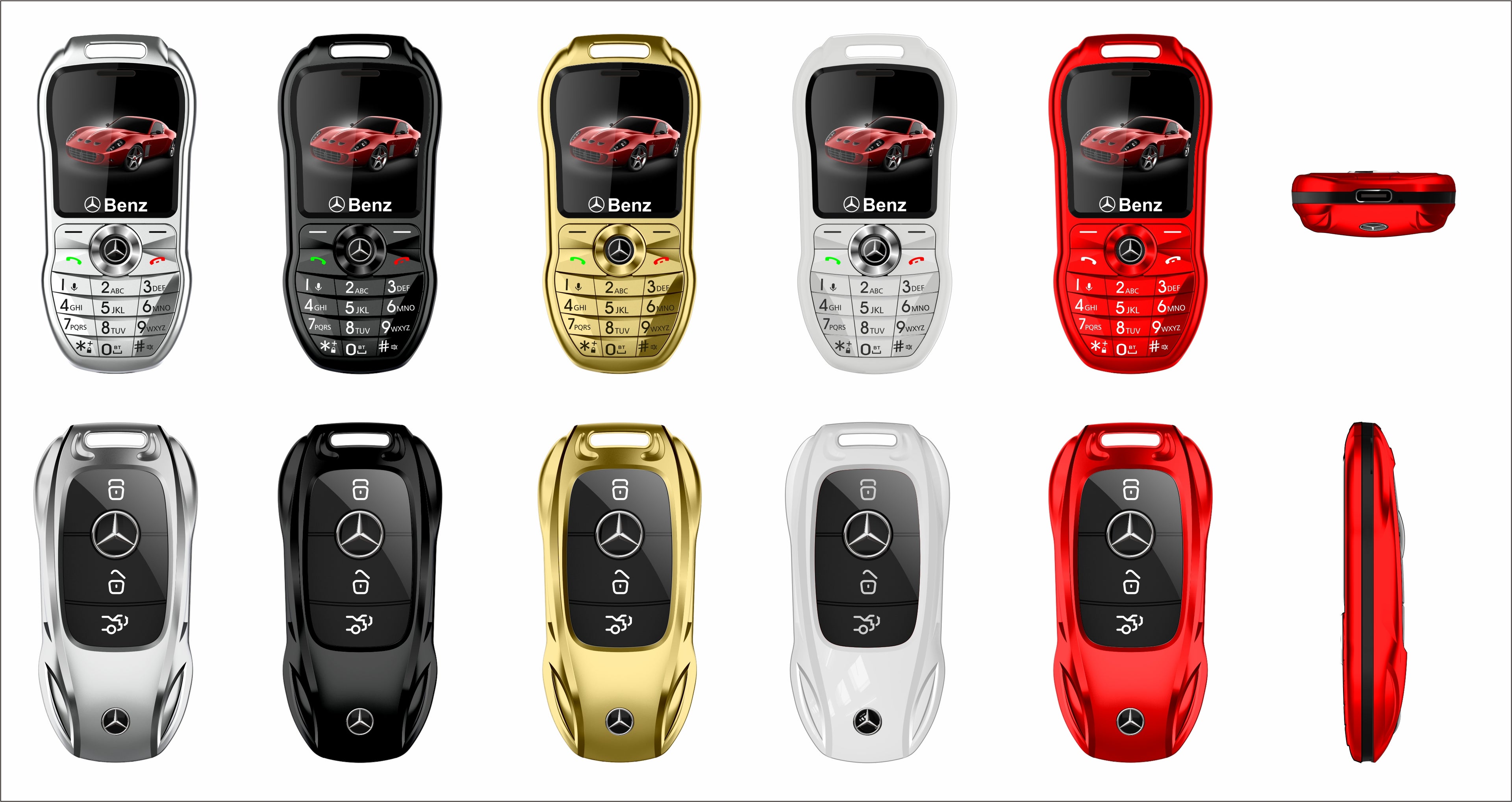 Mini téléphone Mercedes Benz clef de voiture style Double Sim
